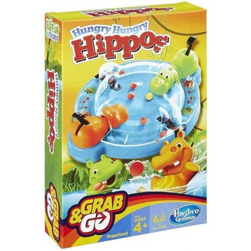 해즈브로 Hasbro Family Grab and Go Variety Pack Bundle: Clue, Monopoly, Connect 4 and Hungry Hungry Hippos Travel Sized Board Games (4 Items)