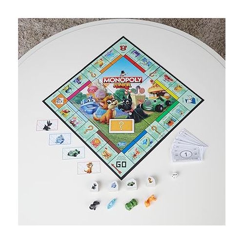 해즈브로 Hasbro Gaming Monopoly Junior Board Game for Kids Ages 5 and Up, 2-4 Players, Family Games