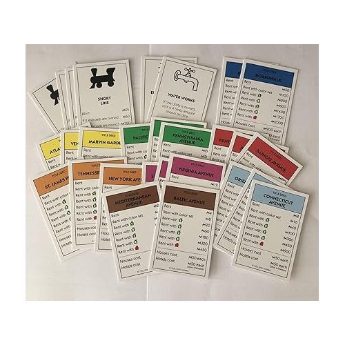 해즈브로 Hasbro Monopoly Card Pack (Deeds/Titles, Chance, Community Chest) - New Monopoly Currency Symbol
