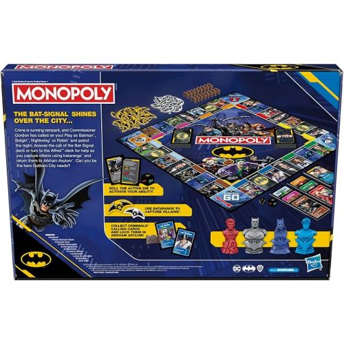 해즈브로 Monopoly Batman Edition Board Game | Monopoly Game for Batman Fans | Ages 8 and Up | 2 to 4 Players | Family Games | Strategy Games for Kids and Adults