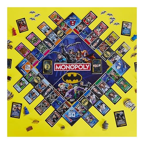 해즈브로 Monopoly Batman Edition Board Game | Monopoly Game for Batman Fans | Ages 8 and Up | 2 to 4 Players | Family Games | Strategy Games for Kids and Adults