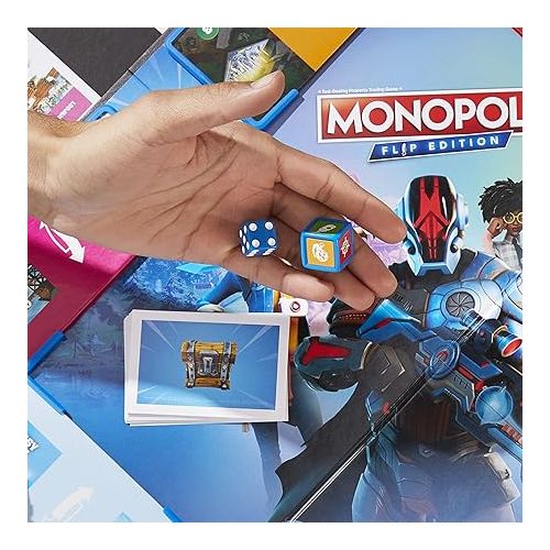 해즈브로 Hasbro Gaming Monopoly Flip Edition: Fortnite Board Game for Ages 13 Game Inspired by Fortnite Video Game, Board Games for Teens and Adults, 2-4 Players