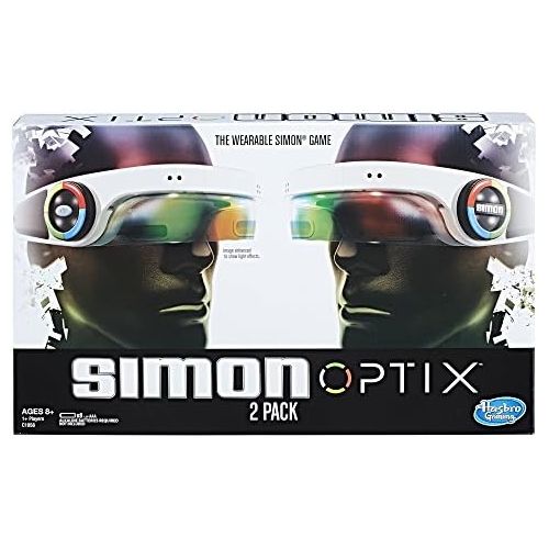 해즈브로 [아마존베스트]Simon Optix Game - 2 Headsets Included - Wearable Version of a Classic Game - Raise Your Hands in The Correct Color Pattern to Succeed - Play Solo or with Your Friends - Batteries