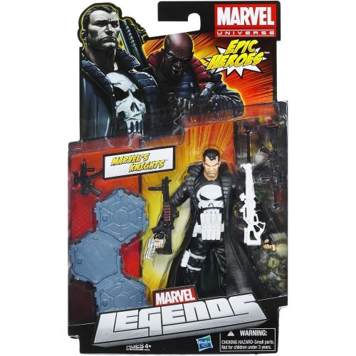 해즈브로 Hasbro Marvel Universe Marvel Legends Epic Heroes Series Marvels Knights The Punisher (White Skull Shirt and Belt Variant) 6-inch Action Figure