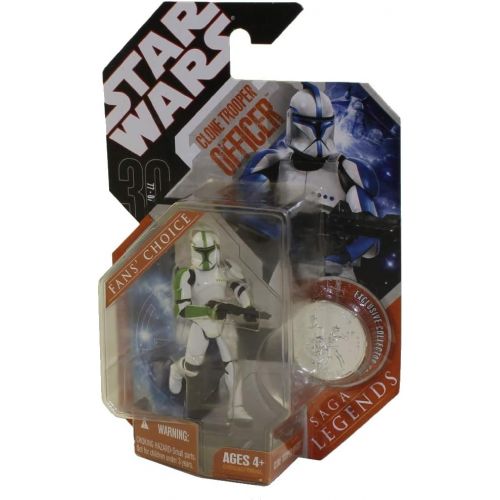 해즈브로 Hasbro Star Wars 30th Anniversary - SAGA Legends GREEN Clone Trooper Officer + Collector Coin