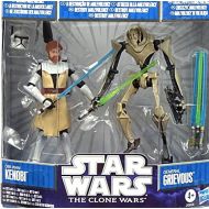 Hasbro Star Wars 2010 Clone Wars Animated Exclusive Action Figure 2Pack ObiWan Kenobi General Grievous Includes Destroy Malevolence DVD