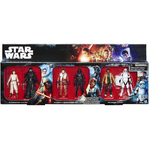 해즈브로 Hasbro Star Wars The Force Awakens Rey vs Kylo Ren, Poe vs Tie Fighter Pilot & Finn vs FN-2199 Exclusive 3.75 Action Figure 6-Pack