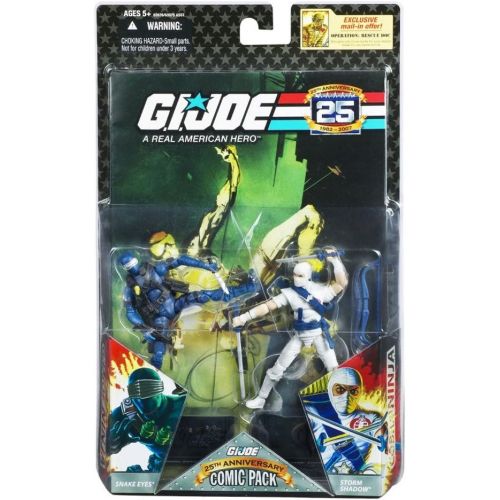 해즈브로 Hasbro G.I. Joe 25th Anniversary Comic Pack - Snake Eyes Versus Storm Shadow - Silent Interlude