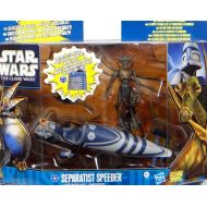 Hasbro Star Wars Clone Wars 2011 Exclusive Vehicle Action Figure Pack Separtist Speeder with Geonosian Warrior