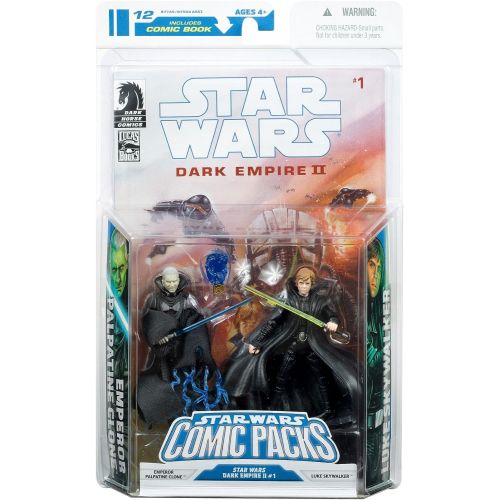 해즈브로 Hasbro Star Wars Dark Empire Comic Packs EMPEROR PALPATINE CLONE & LUKE SKYWALKER MOC
