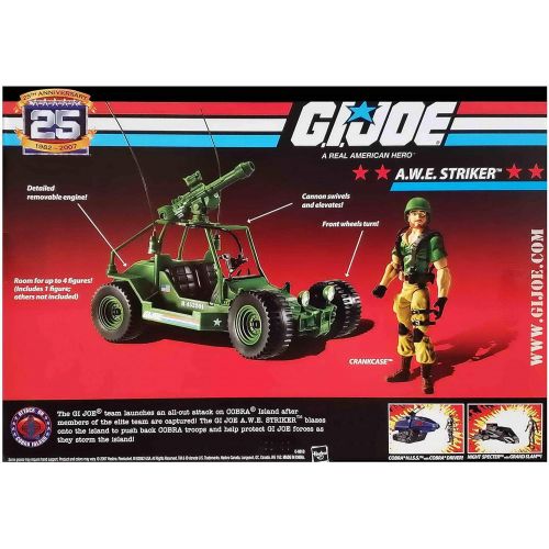 해즈브로 Hasbro G.I. Joe 25th Anniversary Attack on Cobra Island Exclusive A.W.E Striker (All Weather and Environment) AWE with Crankcase Action Figure