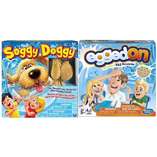 해즈브로 Hasbro Egged On and Soggy Doggy Board Game Bundle for Kids and Families