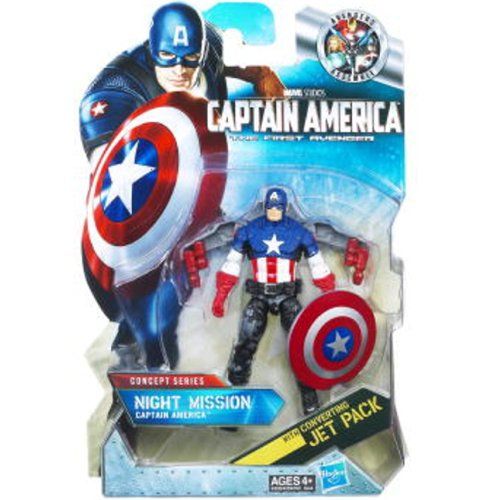 해즈브로 Hasbro Captain America Movie 4 Inch Series 3 Action Figure #14 Night Mission Captain...