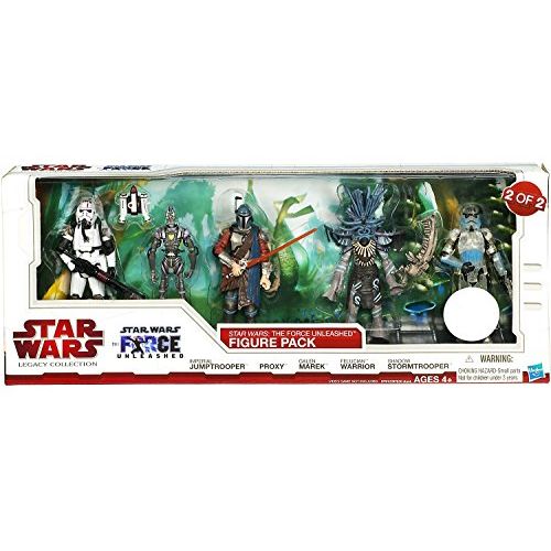 해즈브로 Hasbro Star Wars 2010 Legacy Collection Exclusive Force Unleashed Action Figure 5Pack #2 Imperial Jumptrooper, Proxy, Galen Marek, Felucian Warrior & Shadow Stormtrooper