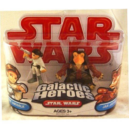 해즈브로 Hasbro Star Wars 2009 Galactic Heroes 2-Pack Padme Amidala and Jar Jar Binks