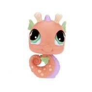 Hasbro Littlest Pet Shop Assortment A Series 1 Collectible Figure Pink Seahorse with Inner Tube, Visor, and Sunglasses