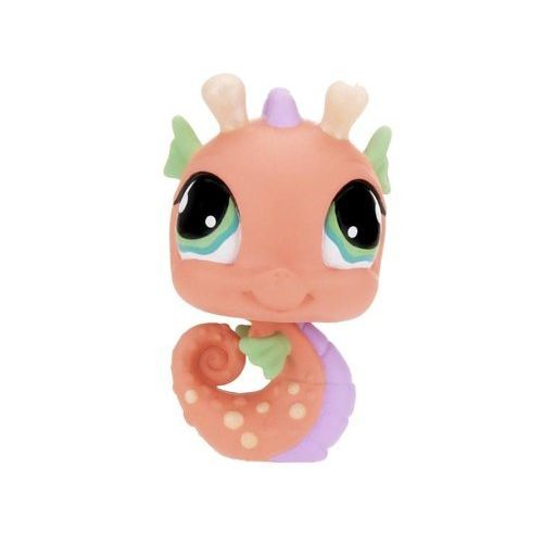 해즈브로 Hasbro Littlest Pet Shop Assortment A Series 1 Collectible Figure Pink Seahorse with Inner Tube, Visor, and Sunglasses