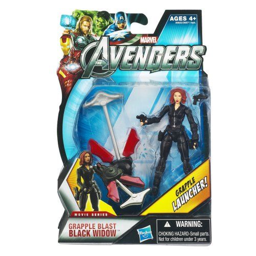 해즈브로 Hasbro Marvel Avengers Movie 4 Inch Action Figure Grapple Blast Black Widow Grapple Launcher!