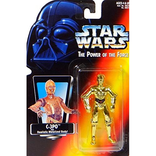 해즈브로 Hasbro 1997 Star Wars Power of The Force C-3po Green Card Action Figure