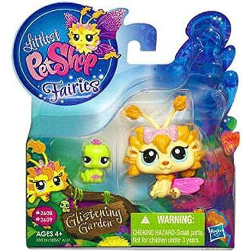 해즈브로 Hasbro Littlest Pet Shop Fairies Glistening Garden Enchanted Figure Dandylion Fairy with Inchworm