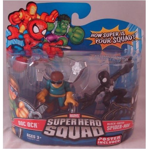 해즈브로 Marvel Superhero Squad Hasbro Series 6 Mini 3 Inch Figure 2-Pack Black Spider-Man & Doc Ock