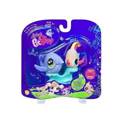 해즈브로 Hasbro Littlest Pet Shop Purple Whale and Angel Fish # 643 and 644