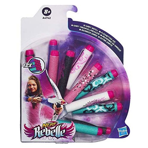 해즈브로 Hasbro Nerf Rebelle Toy - 12 Foam Dart Pack- Blaster Refill - Secrets and Spies