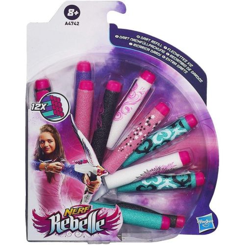 해즈브로 Hasbro Nerf Rebelle Toy - 12 Foam Dart Pack- Blaster Refill - Secrets and Spies