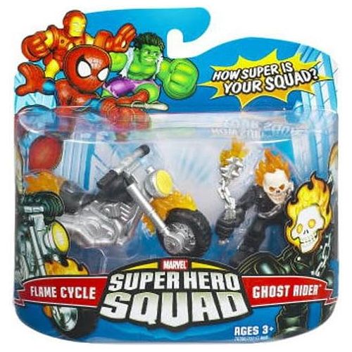 해즈브로 Marvel Super Hero Squad Ghost Rider and Flame Cycle 3-Inch Scale Figure 2-Pack by Hasbro