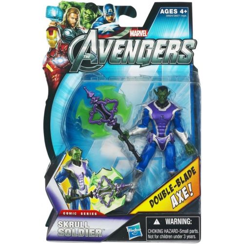 해즈브로 Hasbro Marvel Avengers Comic 4 Inch Action Figure Skrull Soldier Double Blade Axe!