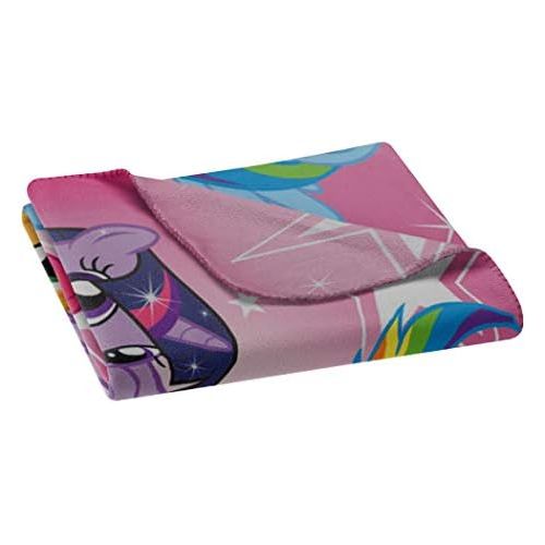 해즈브로 Hasbros My Little Pony, Happy Herd Fleece Throw Blanket, 45 x 60, Multi Color