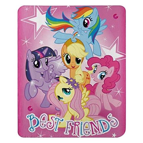 해즈브로 Hasbros My Little Pony, Happy Herd Fleece Throw Blanket, 45 x 60, Multi Color