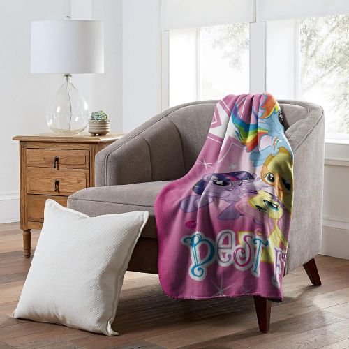 해즈브로 Hasbros My Little Pony, Happy Herd Fleece Throw Blanket, 45 x 60, Multi Color