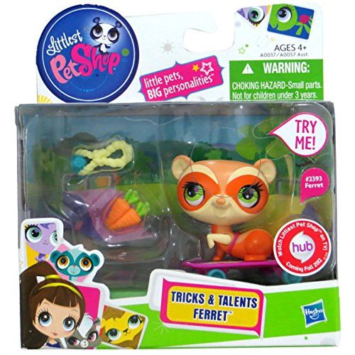 해즈브로 Hasbro Littlest Pet Shop Tricks & Talents Ferret Figure #2391