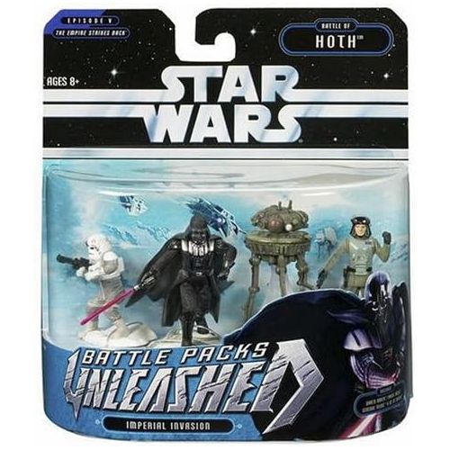 해즈브로 Hasbro Star Wars Unleashed Battle 4 Pack Darth Vader, Probe Droid, General Veers, at-at Walkers