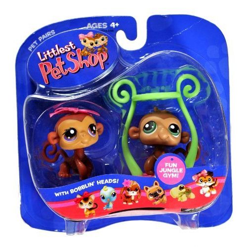 해즈브로 Hasbro Littlest Pet Shop Pet Pairs Monkey Figure 2-Pack [Boy & Girl Twins]