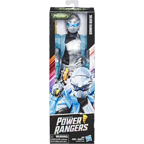 해즈브로 Hasbro Power Rangers Beast Morphers Silver Ranger 12-inch Action Figure Toy with Accessory, Inspired by The Power Rangers TV Show