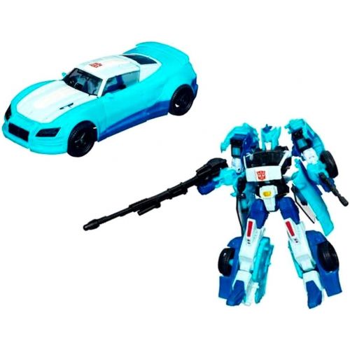 해즈브로 Transformers Generations Series Deluxe Class 6 Inch Tall Robot Action Figure - BLURR with Dual Laser Blasters (Vehicle Mode: Courier Car) by Hasbro