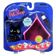 Hasbro Littlest Pet Shop: Portable Pets - Black Dog with Pink Tent