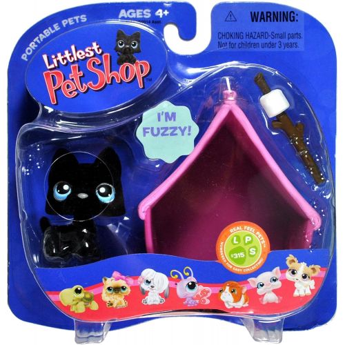 해즈브로 Hasbro Littlest Pet Shop: Portable Pets - Black Dog with Pink Tent