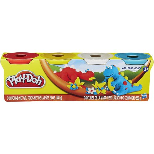 해즈브로 Hasbro Play-Doh 4-Pack of Colors 16 Ounce Total - Red, Yellow, White and Blue