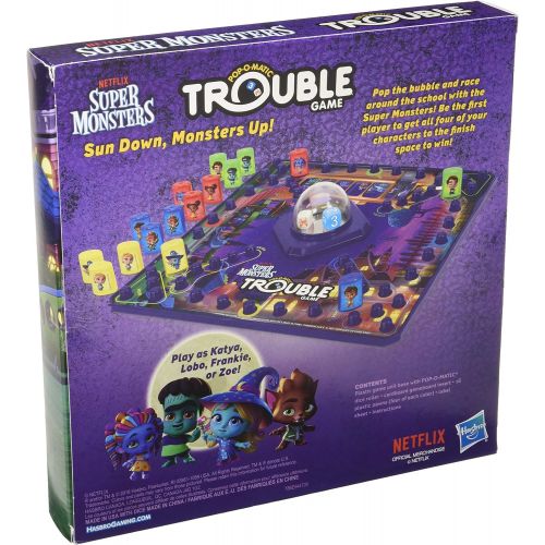 해즈브로 Hasbro Gaming Hasbro Games Trouble: Netflix Super Monsters Edition Board Game for Kids Ages 5+