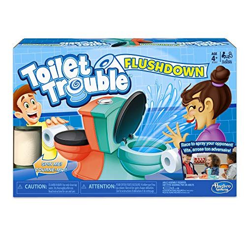 해즈브로 Hasbro Gaming Toilet Trouble Flushdown Kids Game Water Spray Ages 4+