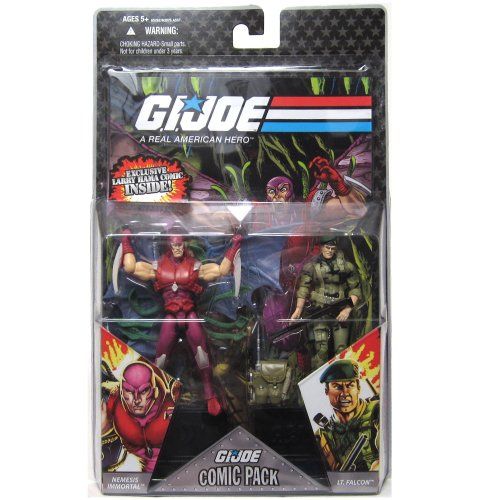 해즈브로 GI Joe Hasbro 25th Anniversary 3 3/4 Wave 5 Action Figures Comic Book 2Pack Falcon Nemesis Enforcer