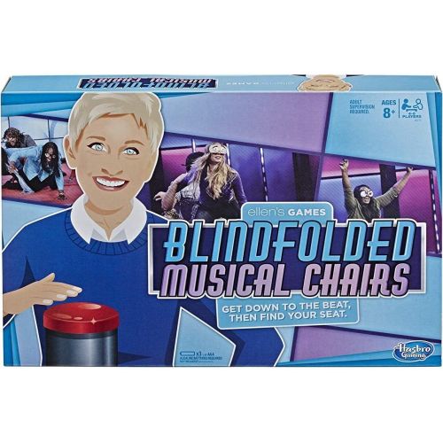 해즈브로 Hasbro Gaming Ellens Games Blindfolded Musical Chairs Game, Ellen Degeneres Challenge for Ages 10 & Up