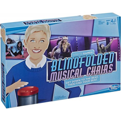 해즈브로 Hasbro Gaming Ellens Games Blindfolded Musical Chairs Game, Ellen Degeneres Challenge for Ages 10 & Up