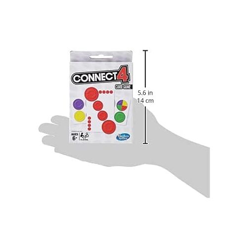 해즈브로 Hasbro Gaming Connect 4 Card Game for Kids Ages 6 and Up, 2-4 Players 4-in-A-Row Game