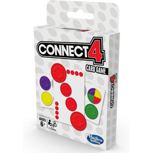 해즈브로 Hasbro Gaming Connect 4 Card Game for Kids Ages 6 and Up, 2-4 Players 4-in-A-Row Game