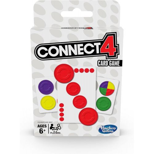 해즈브로 Hasbro Gaming Connect 4 Card Game for Kids Ages 6 and Up, 2-4 Players 4-in-A-Row Game