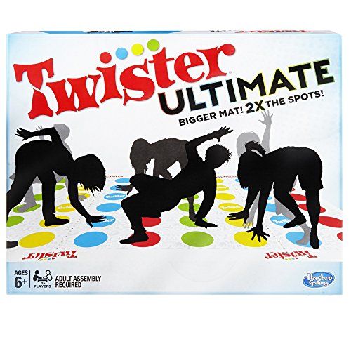 해즈브로 Hasbro Gaming Twister Ultimate: Bigger Mat, More Colored Spots, Family, Kids Party Game Age 6+; Compatible with Alexa (Amazon Exclusive)